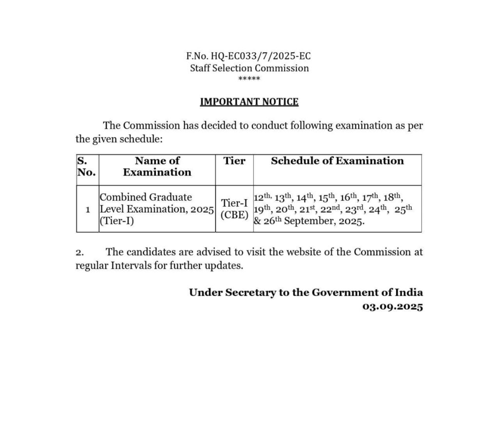 ssc cgl exam date